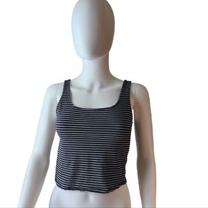Heart & Hips black and white striped stretch tank